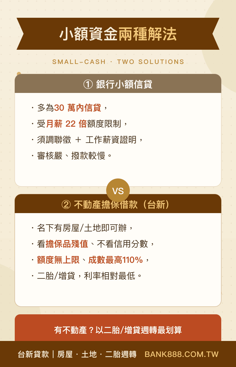 小額貸款是什麼意思?銀行小額貸款與民間擔保品借款比較
