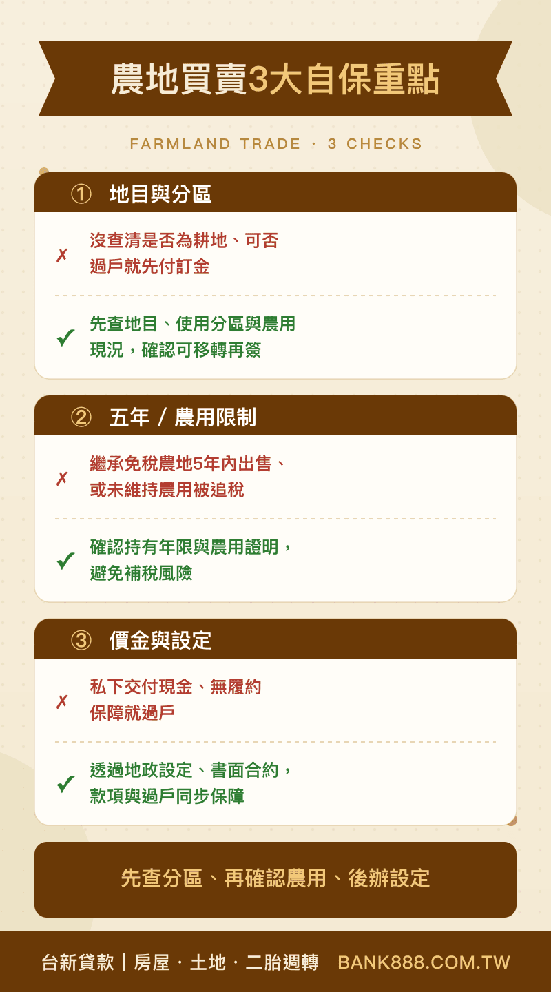 農地買賣3大自保重點