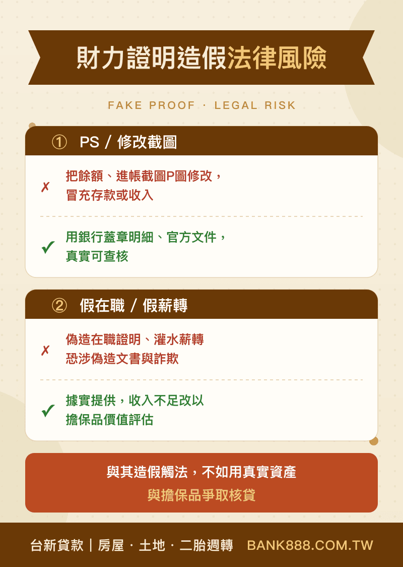 財力證明造假法律風險